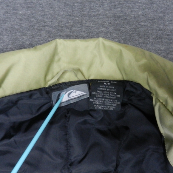 Quicksilver Jacket Mens Size Medium Insulated Nylon Bomber Collared Mock Neck - Picture 5 of 12